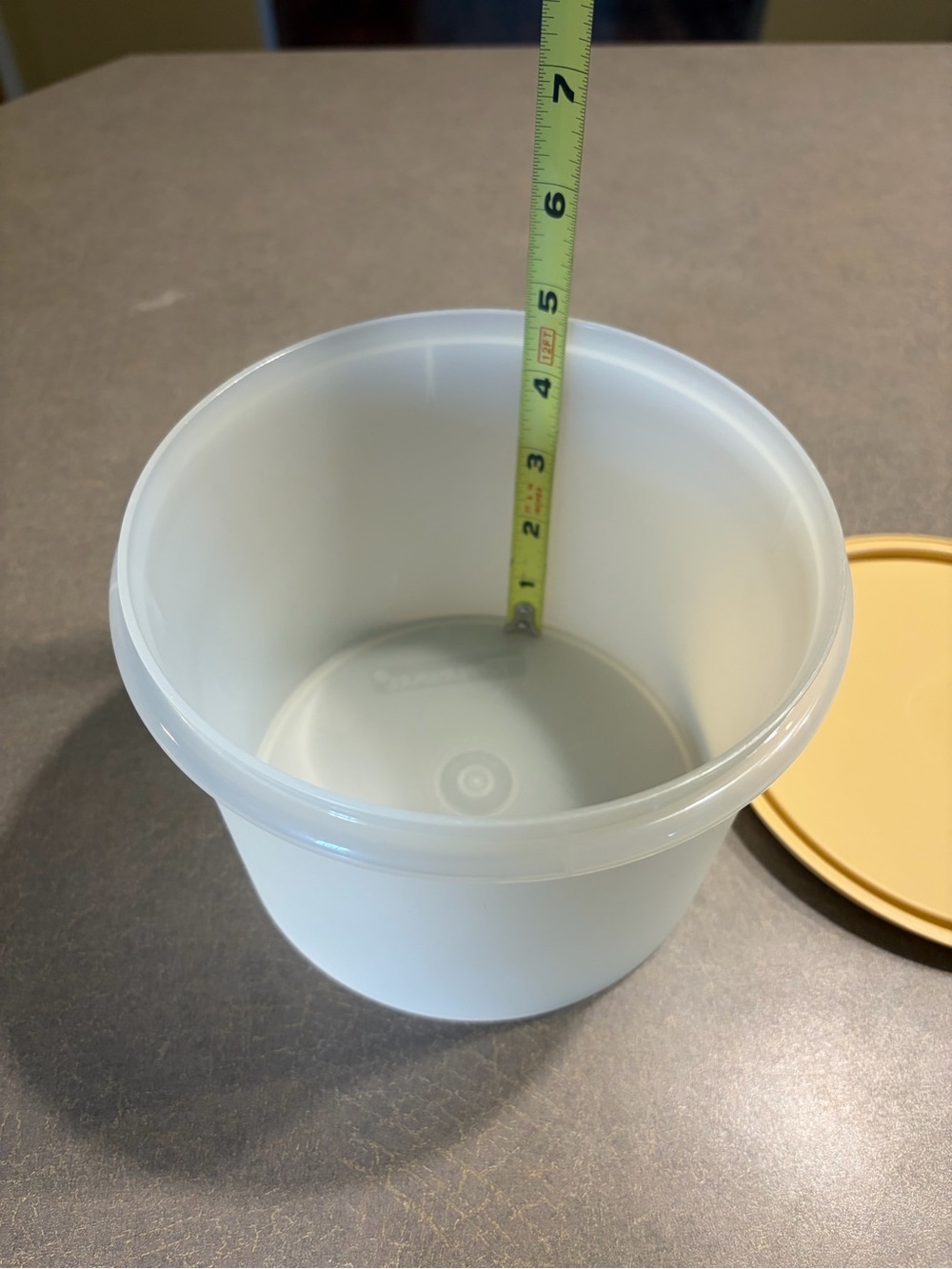 Tupperware Container Round With Tan Lid - Picture 8 of 8
